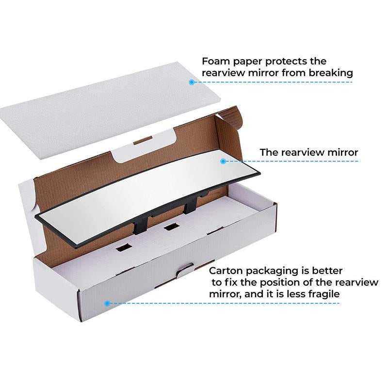 Joytutus Universal 11.81 Inch Panoramic Convex Real View Mirror for Car SUV Trucks Reversible Passengers High-Quality Glass Anti-Fall Design Easy Install Rearview Mirror