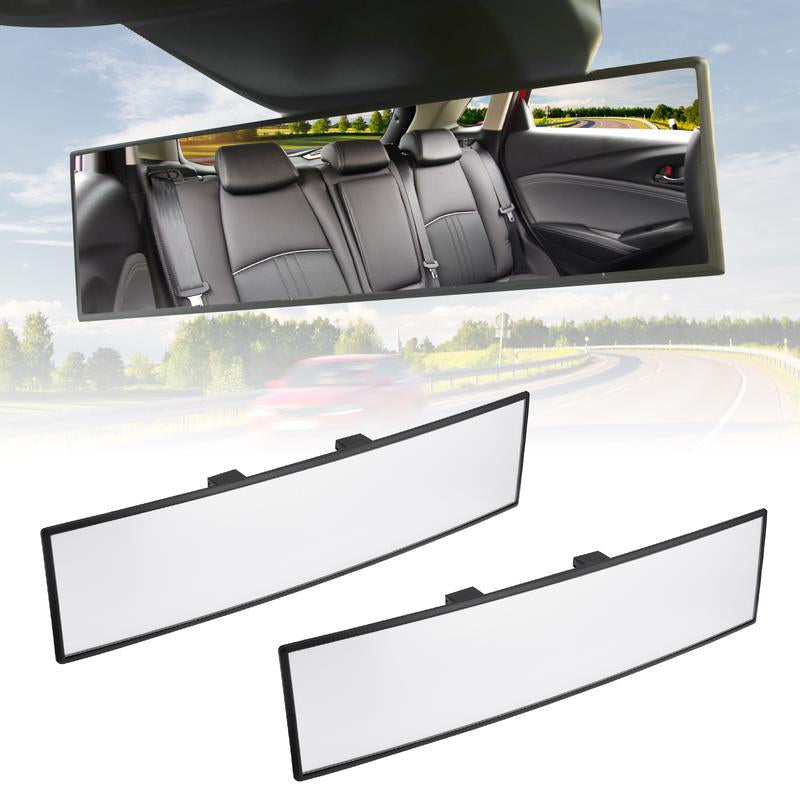 Joytutus Universal 11.81 Inch Panoramic Convex Real View Mirror for Car SUV Trucks Reversible Passengers High-Quality Glass Anti-Fall Design Easy Install Rearview Mirror