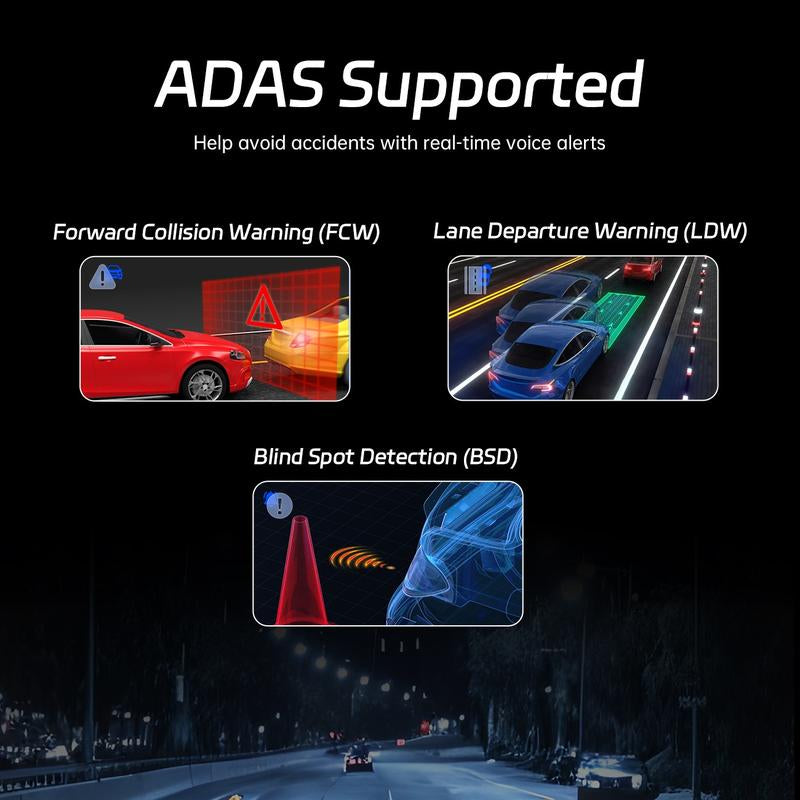 Pelsee P12 Pro 4K Mirror Dash Cam, 12'' Rear View Mirror Camera Smart Driving Assistant W/Adas and BSD,2160P Front and Rear Camera,Voice Control,Night Vision,Parking Monitoring,Free 32GB Memory Card