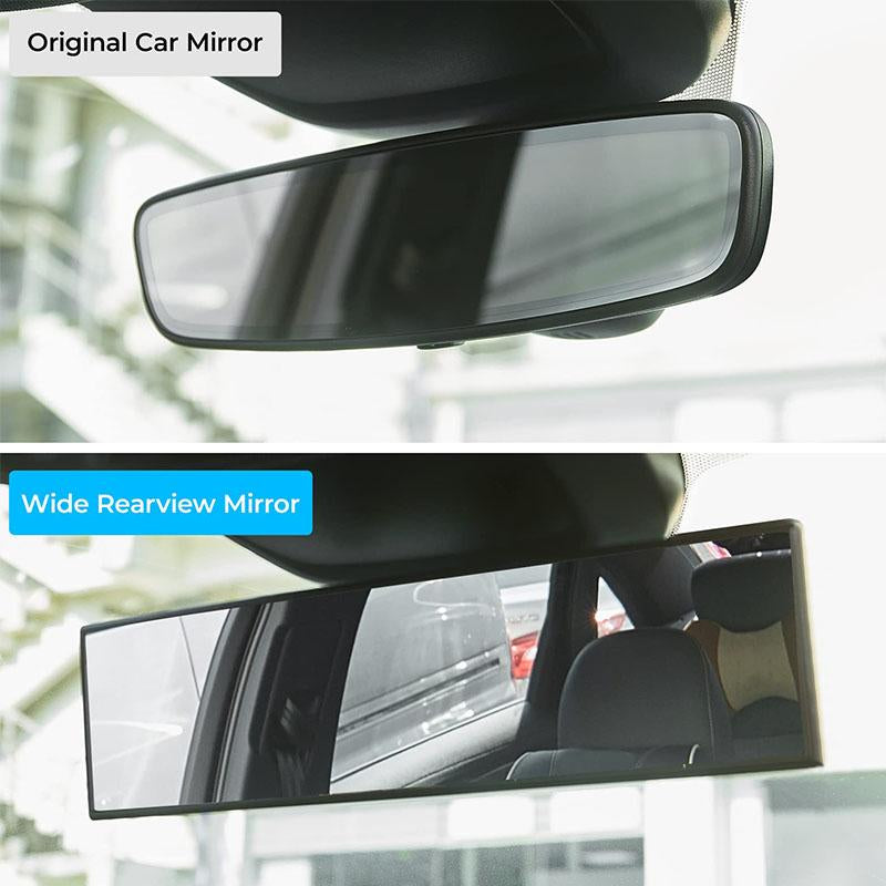 Joytutus Universal 11.81 Inch Panoramic Convex Real View Mirror for Car SUV Trucks Reversible Passengers High-Quality Glass Anti-Fall Design Easy Install Rearview Mirror