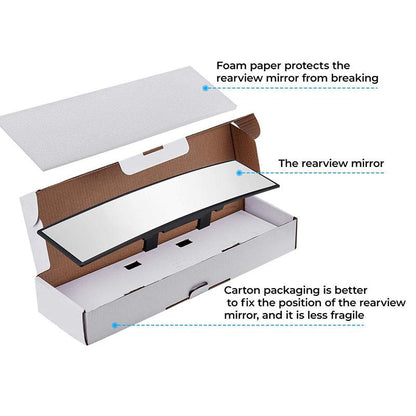 Joytutus Universal 11.81 Inch Panoramic Convex Real View Mirror for Car SUV Trucks Reversible Passengers High-Quality Glass Anti-Fall Design Easy Install Rearview Mirror